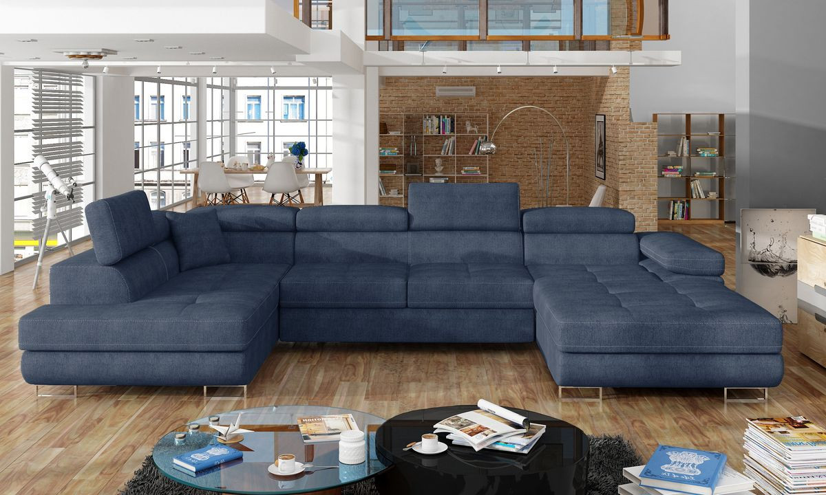 Cardiff U shaped sofa bed with storage O86
