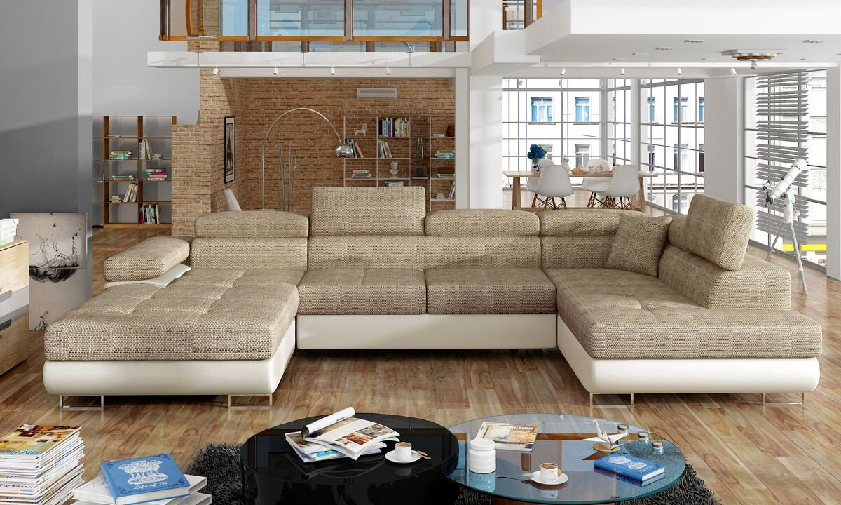 Cardiff U shaped sofa bed with storage B03/S33