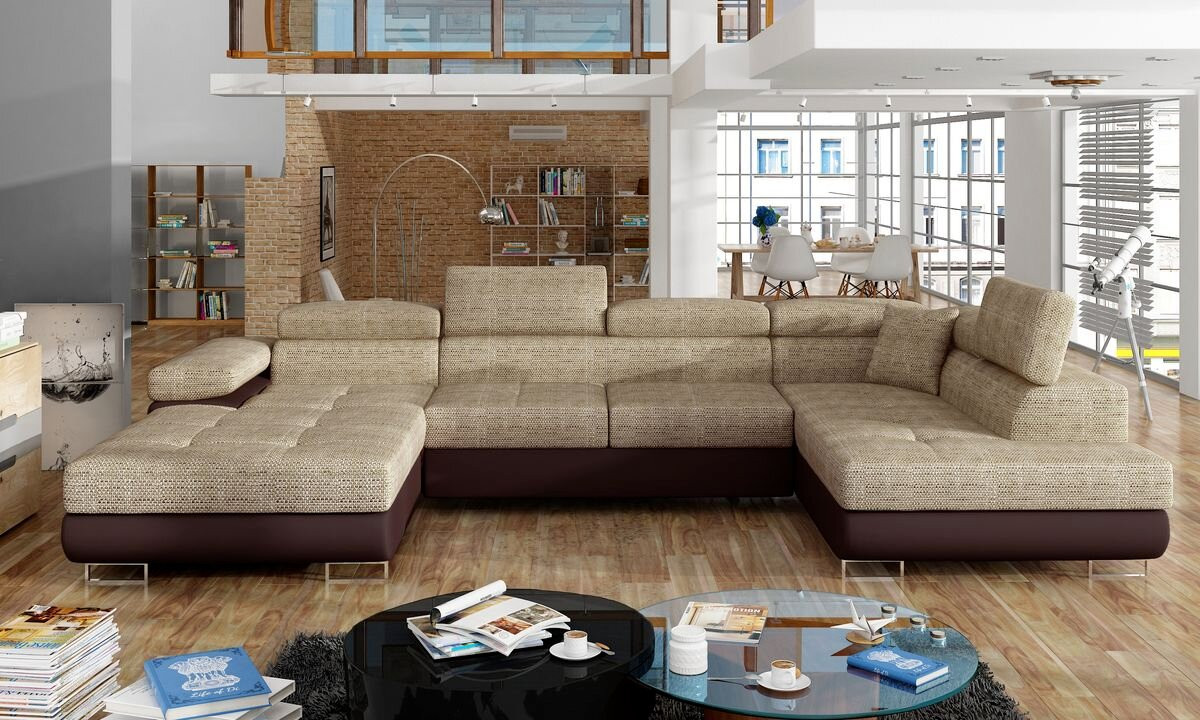 Cardiff U shaped sofa bed with storage B03/S66
