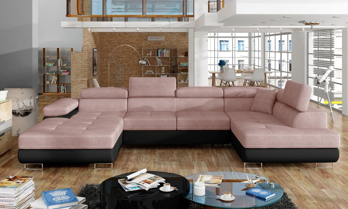 Cardiff U shaped sofa bed with storage O91/S11