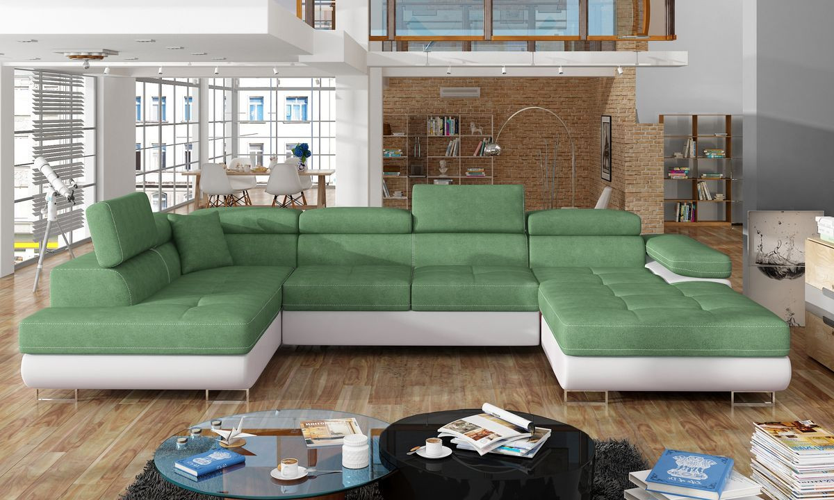 Cardiff U shaped sofa bed with storage S34/S17
