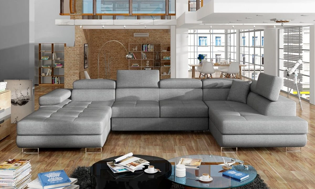 Cardiff U shaped sofa bed with storage C87