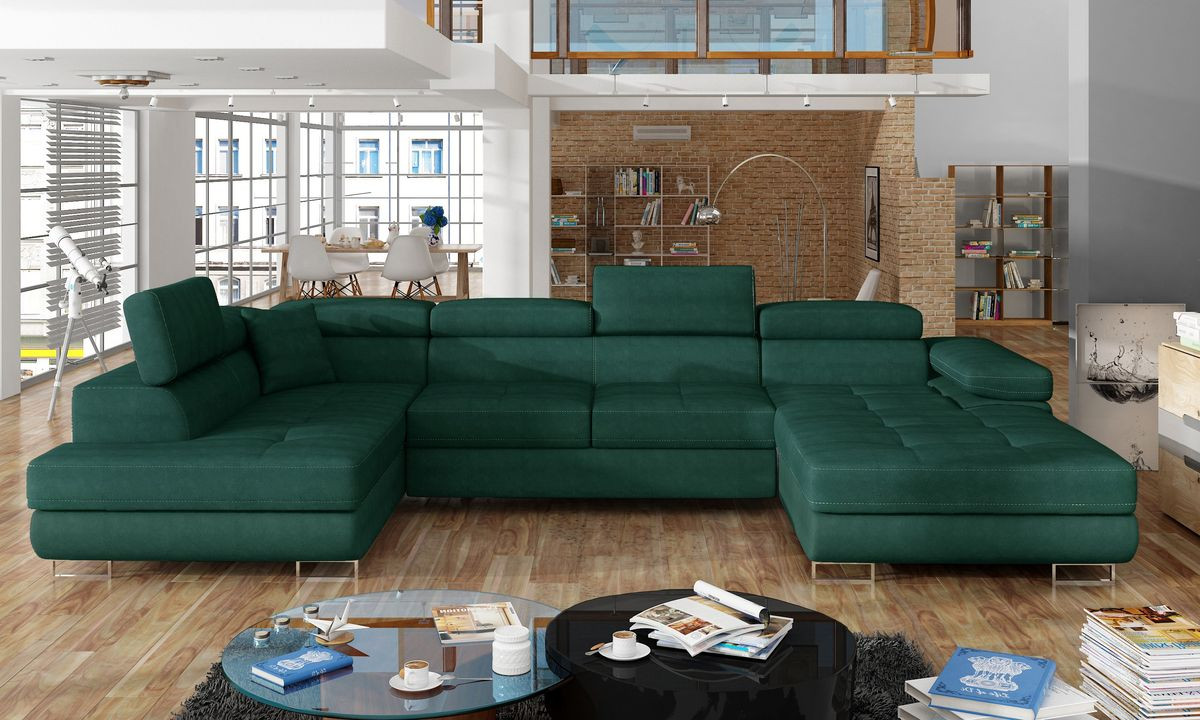 Cardiff U shaped sofa bed with storage K19
