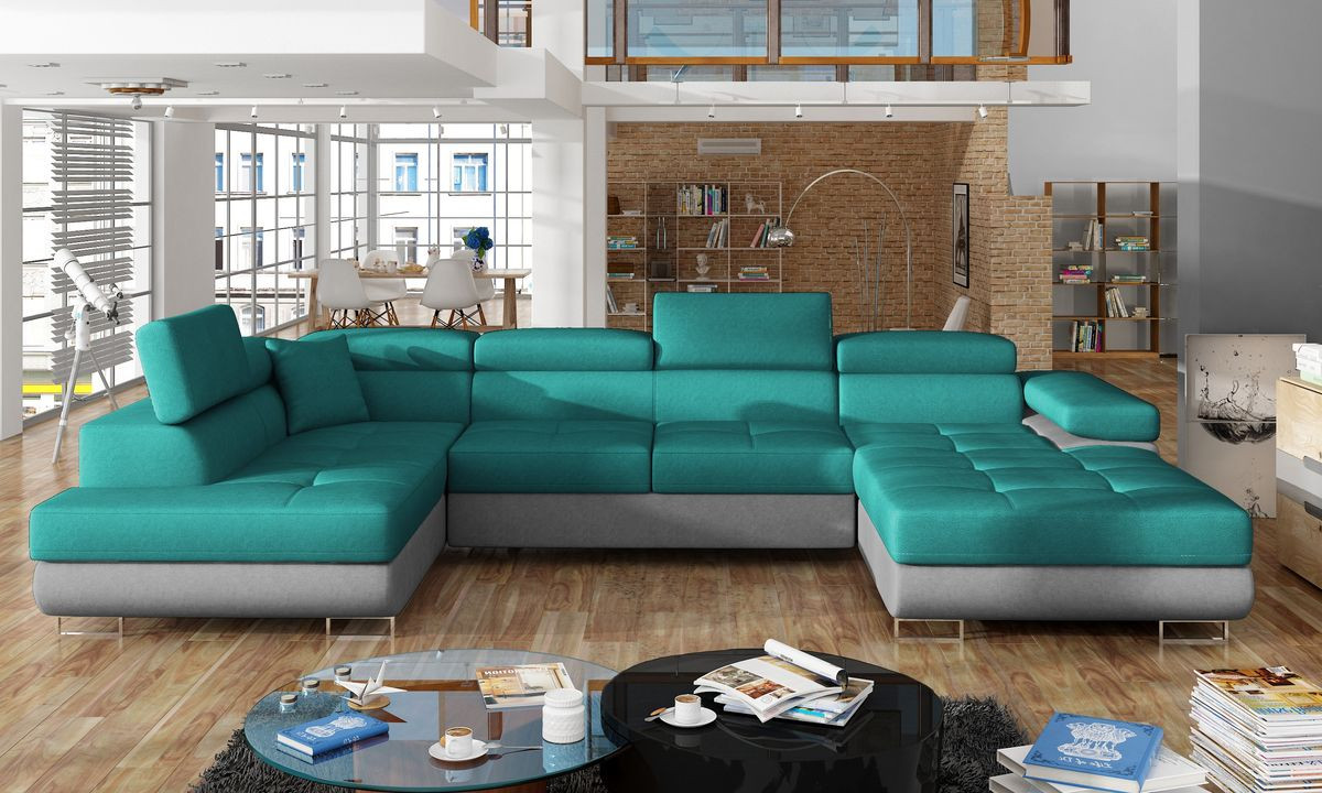 Cardiff U shaped sofa bed with storage D85/D90