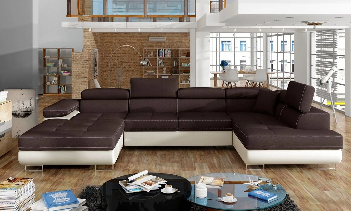 Cardiff U shaped sofa bed with storage S26/S33