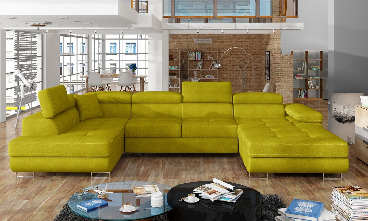 Cardiff U shaped sofa bed with storage O68