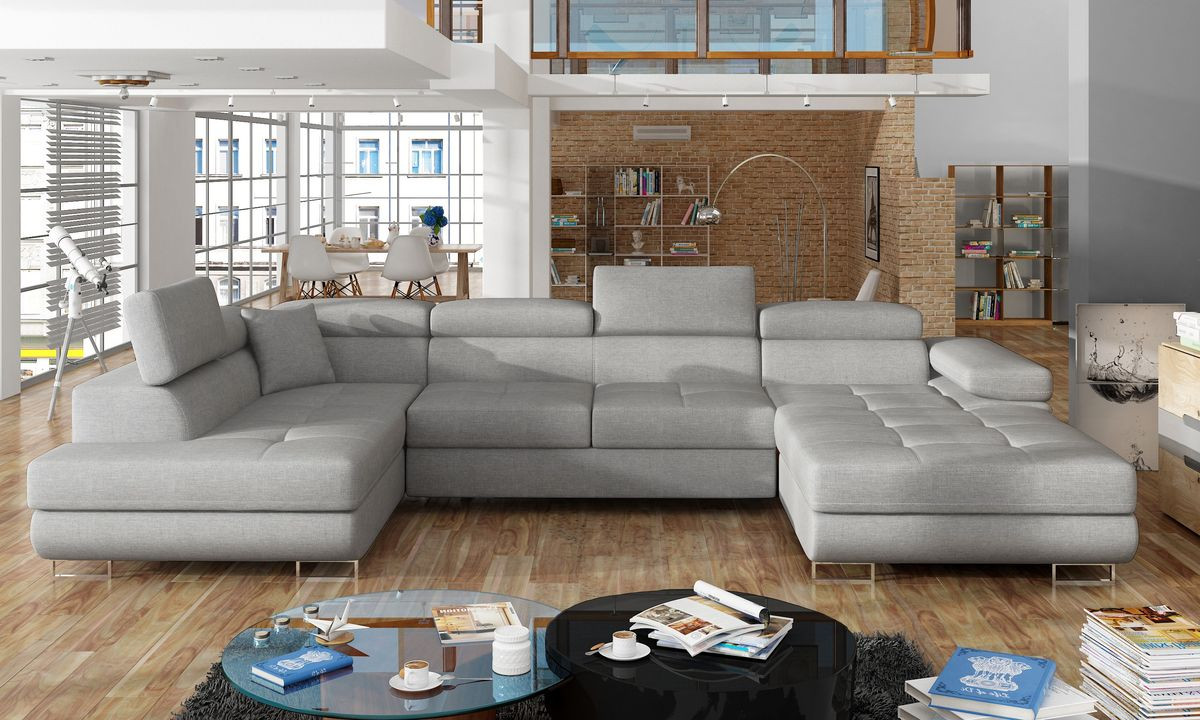 Cardiff U shaped sofa bed with storage C83