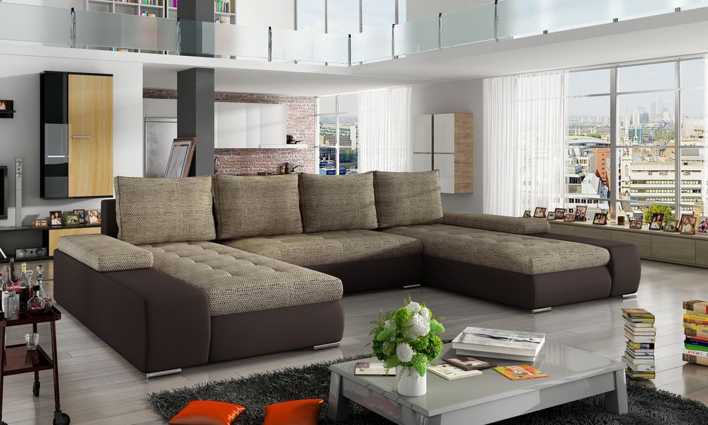 Bradford U shaped sofa bed with storage S66/B03